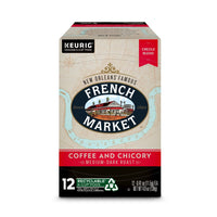 French Market Coffee Roast Single Serve Cups, Dark Roast Coffee and Chicory (2 Pack of 12)