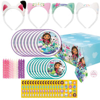 Unique Gabby's Dollhouse Birthday Party Supplies Bundle for 8 Guests – 45 Piece Kit | Plates, Napkins, Headbands & More | Officially Licensed