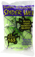 Fun World Spider Web – Super Stretch Halloween Decoration – Glows in Black Light – 13 ft Long, Covers Up to 165 Sq Ft – Indoor & Outdoor Use