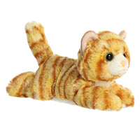 Aurora Mini Flopsie Ginger Cat Stuffed Animal — Soft Tabby Plush with Bean Pellets, Big Green Eyes, Orange Striped — 8 Inches, Ages 3+