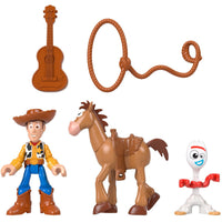 Fisher-Price Imaginext Disney Pixar Toy Story Woody Adventure Pack, 4-Piece Figure Set with Woody, Forky, Bullseye & Accessories, Pretend Play Toy for Kids Ages 3+ Years