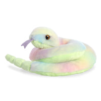 Aurora World Mini Flopsie Lula Snake Stuffed Animal, Pastel Rainbow Multicolor Coiled Plush Toy with Bean Pellet Filling for Kids, Toddlers, Adults - 5.5 Inches