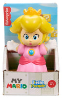 Fisher-Price Little People Super Mario and Princess Peach Action Figures, 7 cm Plastic Collectible Toys for Kids Ages 3 and Up