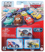 Disney Pixar Cars Mini Racers 3-Pack – Raoul ÇaRoule, Max Schnell and Cruz Ramirez – 1:55 Scale Metal Die-Cast Vehicles – Collectible Toy Car Set for Kids and Fans
