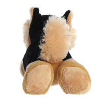 Aurora Mini Flopsie Shep German Shepherd Stuffed Animal, Soft Plush Toy with Bean Pellet Filling, Black and Tan Floppy Dog Plush, 8 Inches