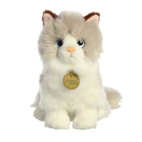 Aurora® Realistic Miyoni® Ragdoll Cat Stuffed Animal - Lifelike Details Make a Cherished Companion - Perfect for Decorating Bedrooms or Classrooms - White 8 Inches