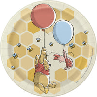 Disney Winnie the Pooh Dessert Plates – 7 Inch Round Paper Party Plates, Pack of 8, Colorful Tableware for Kids Birthday Parties and Celebrations
