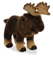 Aurora Miyoni Moose Stuffed Animal – Realistic Plush with Airbrushed Accents, Bean Pellets & Species Hang Tag – Brown, 14 Inches