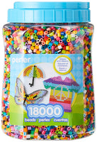 Perler Fun Fusion Bead Jar - 18,000 Multicolor Fuse Beads Bulk Set with Storage