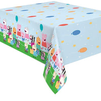 Peppa Pig Plastic Table Cover 54 x 84 Inch – Multicolor Rectangular Disposable Tablecloth for Kids Birthday and Themed Parties