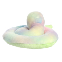 Aurora World Mini Flopsie Lula Snake Stuffed Animal, Pastel Rainbow Multicolor Coiled Plush Toy with Bean Pellet Filling for Kids, Toddlers, Adults - 5.5 Inches