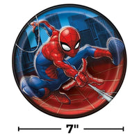 Amazing Spider-Man Round Dessert Plates - 7" (Pack of 8) - Durable & Easy-to-Clean - Perfect for Any Marvel-Themed Party