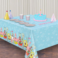 Spongebob Squarepants Plastic Table Cover - 54" x 84" (1 Pc) - Rectangular Tablecloth - Perfect for Kids Birthdays & Parties