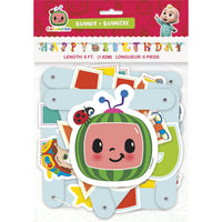 Cocomelon Happy Birthday Large Jointed Banner – Colorful Party Decoration with JJ and Friends, Perfect for Kids Birthday Parties and Celebration