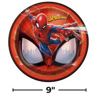 Amazing Spider-Man Round Dessert Plates - 9" (Pack of 8) - Durable & Easy-to-Clean - Perfect for Any Marvel-Themed Party