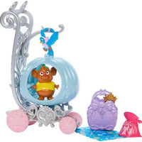 Disney Princess Cinderella Bestie Carriage with Friend, Rolling Wheels, Blanket & Accessories, Collectible Doll Accessory Playset