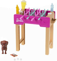 Barbie Mini Playset with Pet, Accessories and Working Foosball Table, Game Night Theme, Gift for 3 to 7 Year Olds