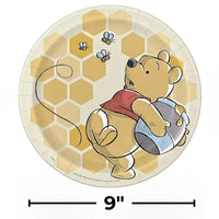 Disney Winnie the Pooh Dinner Plates – 9 Inch Round Paper Party Plates, Pack of 8, Colorful Tableware for Kids Birthday Parties and Celebrations