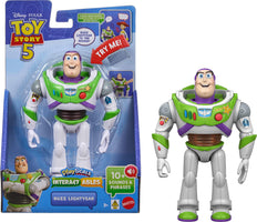 Mattel Disney and Pixar Toy Story 5 Interactables Buzz Lightyear Action Figure, Talking 7-Inch Playscale Toy with Movie Phrases, Ages 3+