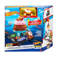 Mattel Hot Wheels City Downtown Ice Cream Swirl Track, Blue, 2 Pieces