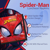 Unique Spider-Man Luncheon Paper Napkins | 7' x 7', Multicolor, 16 Pcs
