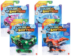 Hot Wheels Toy Car, 1:64 Scale Color Shifters Vehicle with Repeat Color Change in ICY Cold or Very Warm Water (Styles May Vary) (Pack of 4)