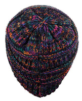 C.C Trendy Warm Chunky Soft Stretch Cable Knit Beanie Skully, Black/Multi