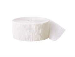 Premium White Crepe Paper Streamer – 81 ft Party Decoration Roll – Classic White Streamer for Birthdays, Weddings, Baby Showers, and Event Décor
