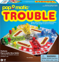 Winning Moves Games USA Board Game – Classic Trouble With Retro Artwork & Pop-O-Matic Popper, Indoor Interactive Fun Kids Ages 5+, Extra Wide Edition