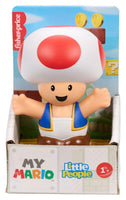 Fisher-Price Little People My Mario Toad Action Figure, 7 cm Plastic Super Mario Character Toy for Toddlers 18 Months and Up