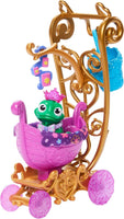 Disney Princess Cinderella Bestie Carriage with Friend, Rolling Wheels, Blanket & Accessories, Collectible Doll Accessory Playset