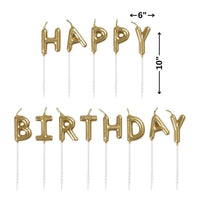 Elegant Gold "Happy Birthday" Letter Pick Candles - Stunning & Unique Design - Perfect Decoration for Celebratory Occasions