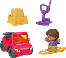 Fisher-Price Little People Toddler Toy Beach Day Adventure Figure & Vehicle 5-Piece Set for Pretend Play Kids Ages 1+ Years