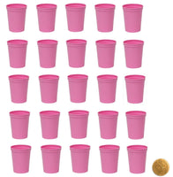 Metallic Gold Plastic Party Cups, Pack of 25, Blank 16 oz Stadium Cups