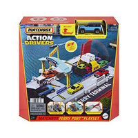 Matchbox Action Drivers Ferry Port Playset with Detachable Ferry Boat & Land Rover Die-Cast Car – Interactive Vehicle Playset with Lights & Sounds for Kids 3+