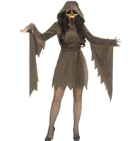 Fun World Womens' Shimmer Gold Ghost Face Costume