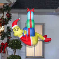 Gemmy Christmas Airblown Inflatable Hanging Grinch with Presents, 4 ft Tall