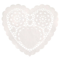 Elegant White Heart Doilies 6 Inch (Pack of 30) – Decorative Lace Paper Doilies for Weddings, Parties, Desserts and Tea Events