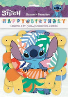 Disney Lilo and Stitch Happy Birthday Jointed Banner – Multicolor Party Decoration for Indoor and Outdoor Celebrations