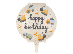 Junior Construction Trucks Round Foil Balloon
