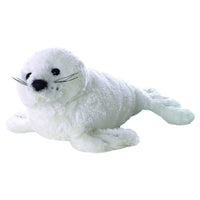 Aurora Mini Flopsie Harp Seal Pup Stuffed Animal - Soft White Deluxe Plush with Bean Pellet Fill - Portable Cuddly Toy for Kids, Toddlers & Adults - 8 Inches