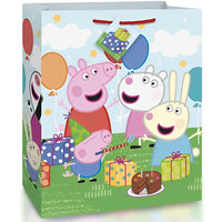 Peppa Pig Large Plastic Gift Bag – Reusable Party Favor Bag for Kids Birthday and Themed Celebrations