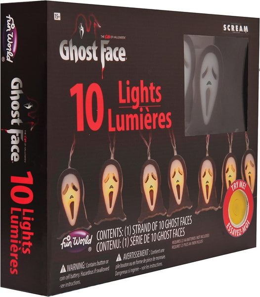 Ghost Face String Fun World Officially Licensed Ghost Face String Lights (Battery Operat ...