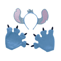 Disguise Stitch Costume Kit – Disney Lilo & Stitch Blue Headband with Ears and Gloves, One Size