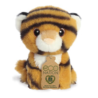 Aurora® Responsibly Made Eco Nation™ Mini Tiger Stuffed Animal - Ideal for Playtime Adventures - Perfect for Birthdays or Just Because - Orange 4.5 Inches