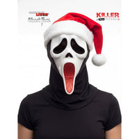 Fun World Creepy Christmas Ghost Face Glitter Santa Mask- Red