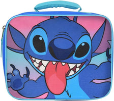 Fast Forward Stitch Rectangle Lunch Bag – Official Lilo & Stitch Insulated Lunch Box, Durable Kids Lunch Tote (9″ x 3.5″ x 8″, Blue)