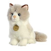 Aurora® Realistic Miyoni® Ragdoll Cat Stuffed Animal - Lifelike Details Make a Cherished Companion - Perfect for Decorating Bedrooms or Classrooms - White 8 Inches