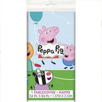Peppa Pig Plastic Table Cover 54 x 84 Inch – Multicolor Rectangular Disposable Tablecloth for Kids Birthday and Themed Parties