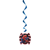 Unique Spider Man Hanging Swirl Decorations - 26" | Blue | 3 Pcs